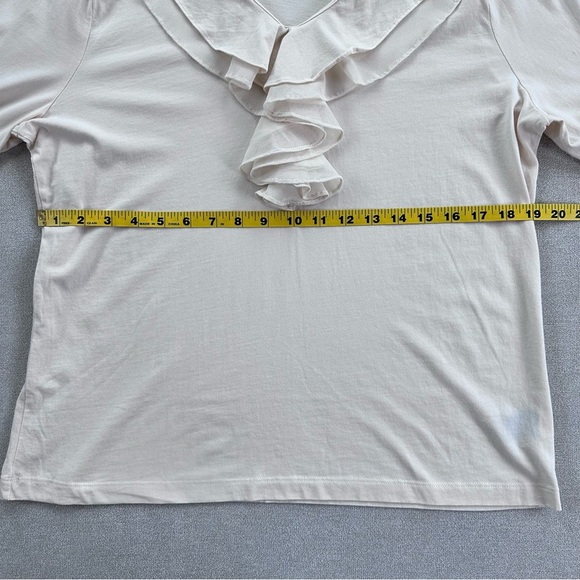 Chaps Denim Cream Ruffle Top. XL. NWOT. - Picture 4 of 8